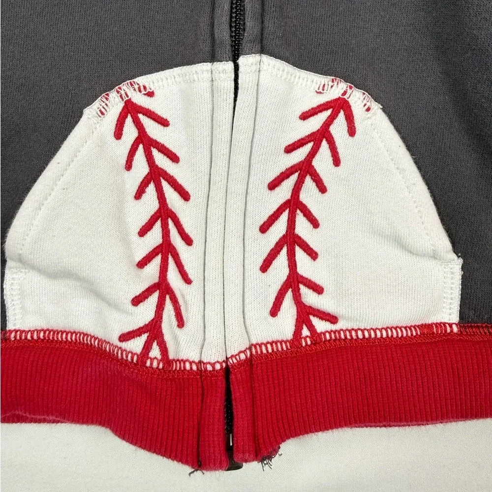 GYMBOREE Baby Boys’ Red‎ Baseball Pocket Slugger Raglan Full Zip Hoodie 6-12M
